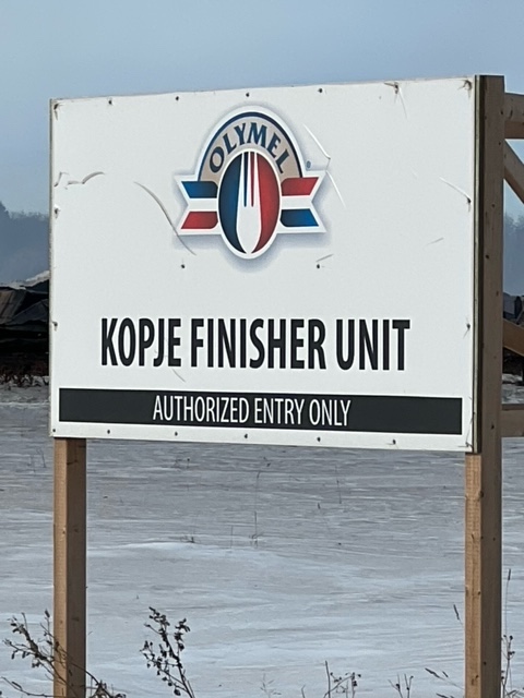 Enseigne de Kopje finishing barn d'Olymel