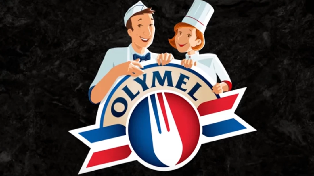 Oly et Mel tenant le logo d'Olymel.