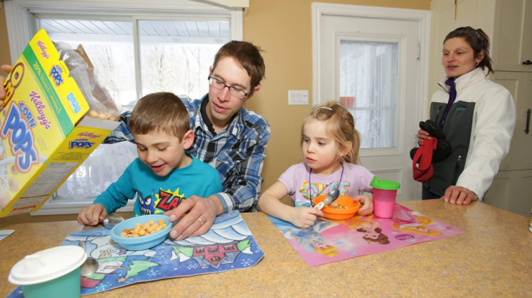 Photo de la famille de Marie-Line Patry lors d'une matinée.