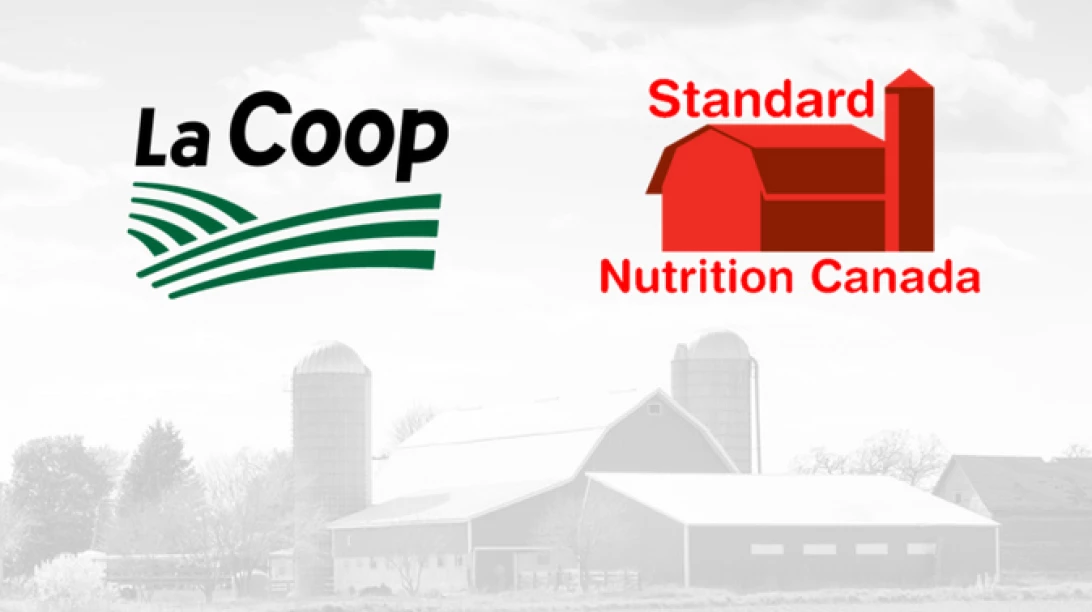 Logo de La Coop Fédérée et celui de Standard Nutrition Canada.