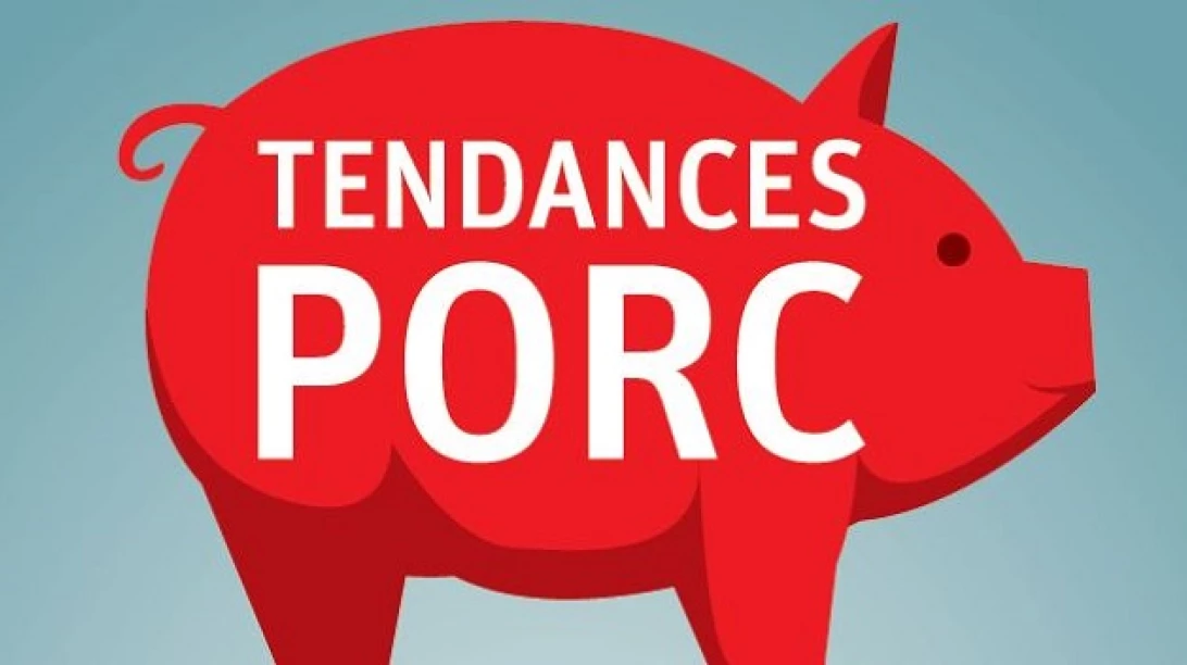 Image d'un dessin d'un porc avec "Tendances porc" écrit à l'intérieur.