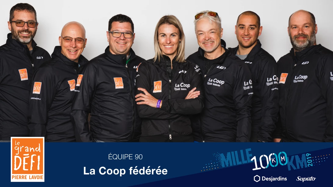 L’équipe de La Coop fédérée participant à la 11e édition du Grand défi Pierre Lavoie.