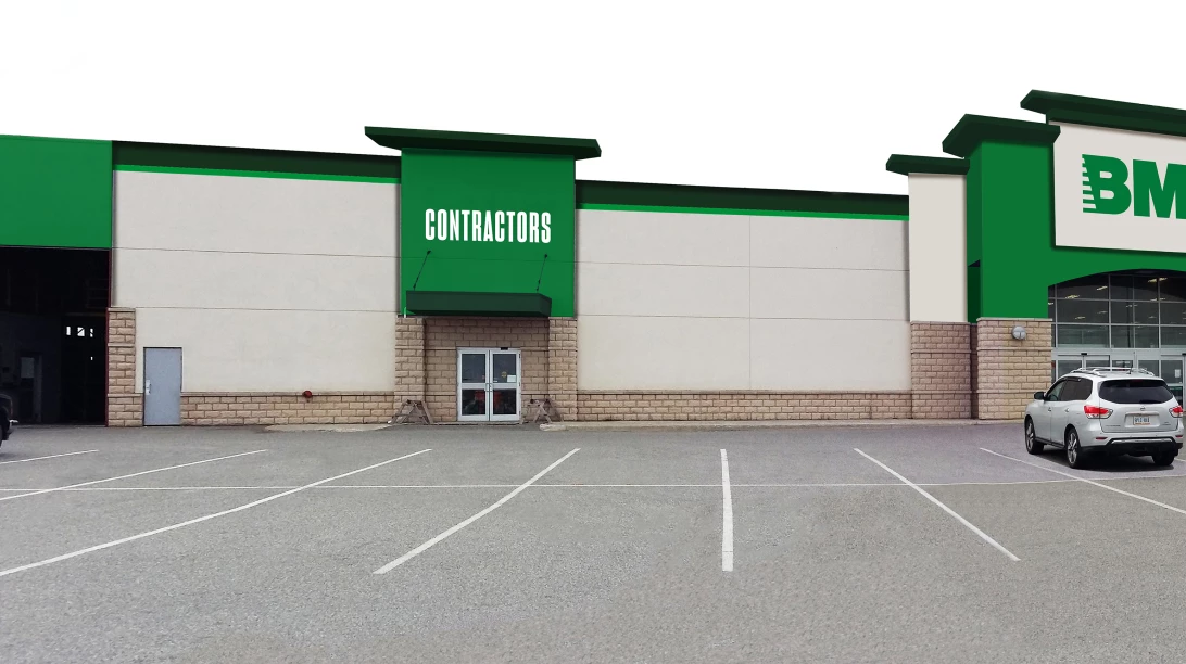 Photo modifiée montrant le magasin Feldman Timber devenant un BMR.
