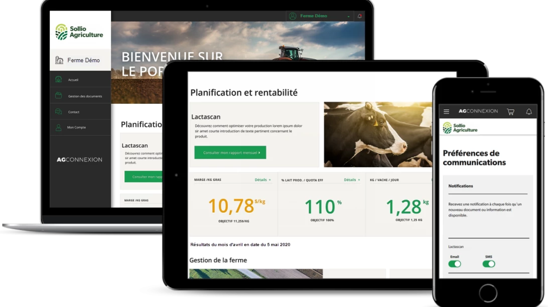 Saisie d'écran de l'application AgConnexion.