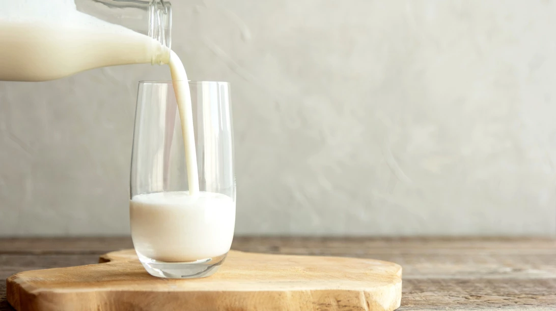 Une verre de lait