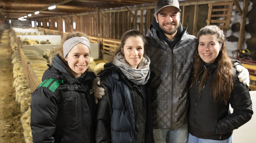 Les quatre relèves : Marie-Pier, Virginie, Philip-Olivier et Anne-Élisabeth