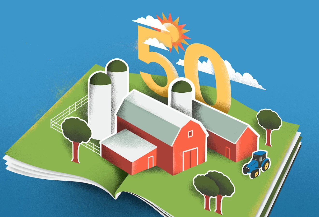Ferme émergeant d'une revue Coopérateur