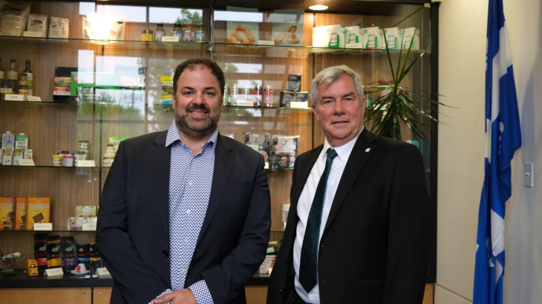 Martin Lavoie et Simon Baillargeon, respectivement président-directeur général et président du conseil d’administration du Groupe Export agroalimentaire.