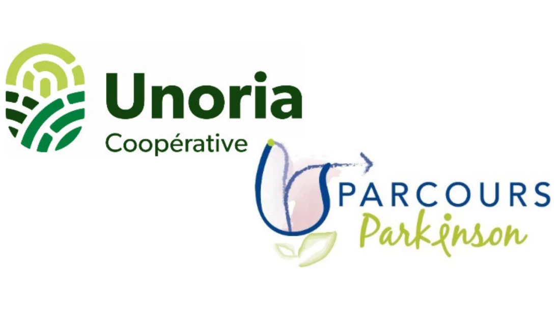 Logo d'Unoria Coopérative et du Parcours Parkinson.