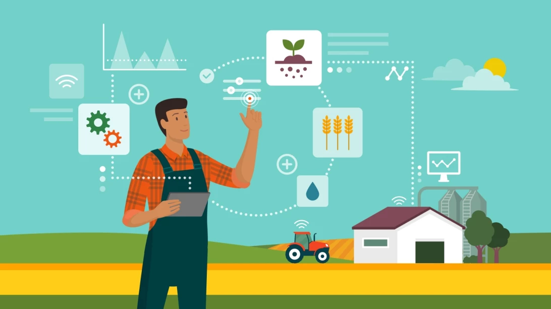 AgConnexion - Illustration d'un agriculteur dans un champ