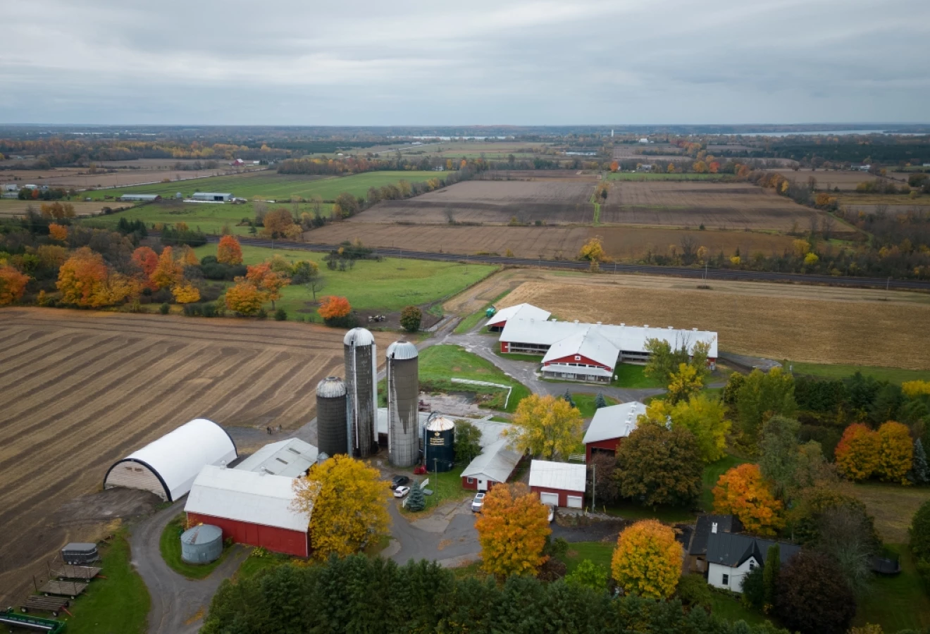 Paysage agricole automnal