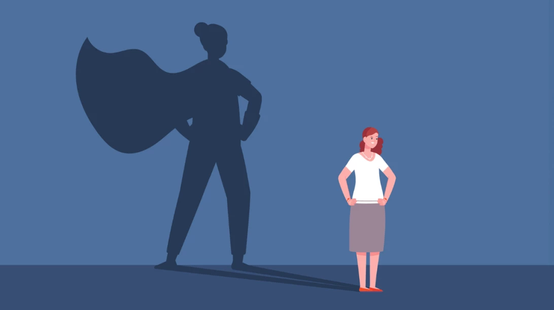 Illustration d'une femme en tant que superwoman