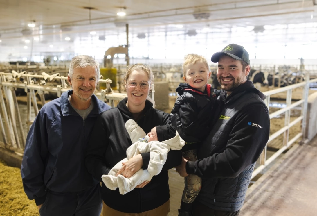 Anne-Sophie Lebel accompagnée de sa famille