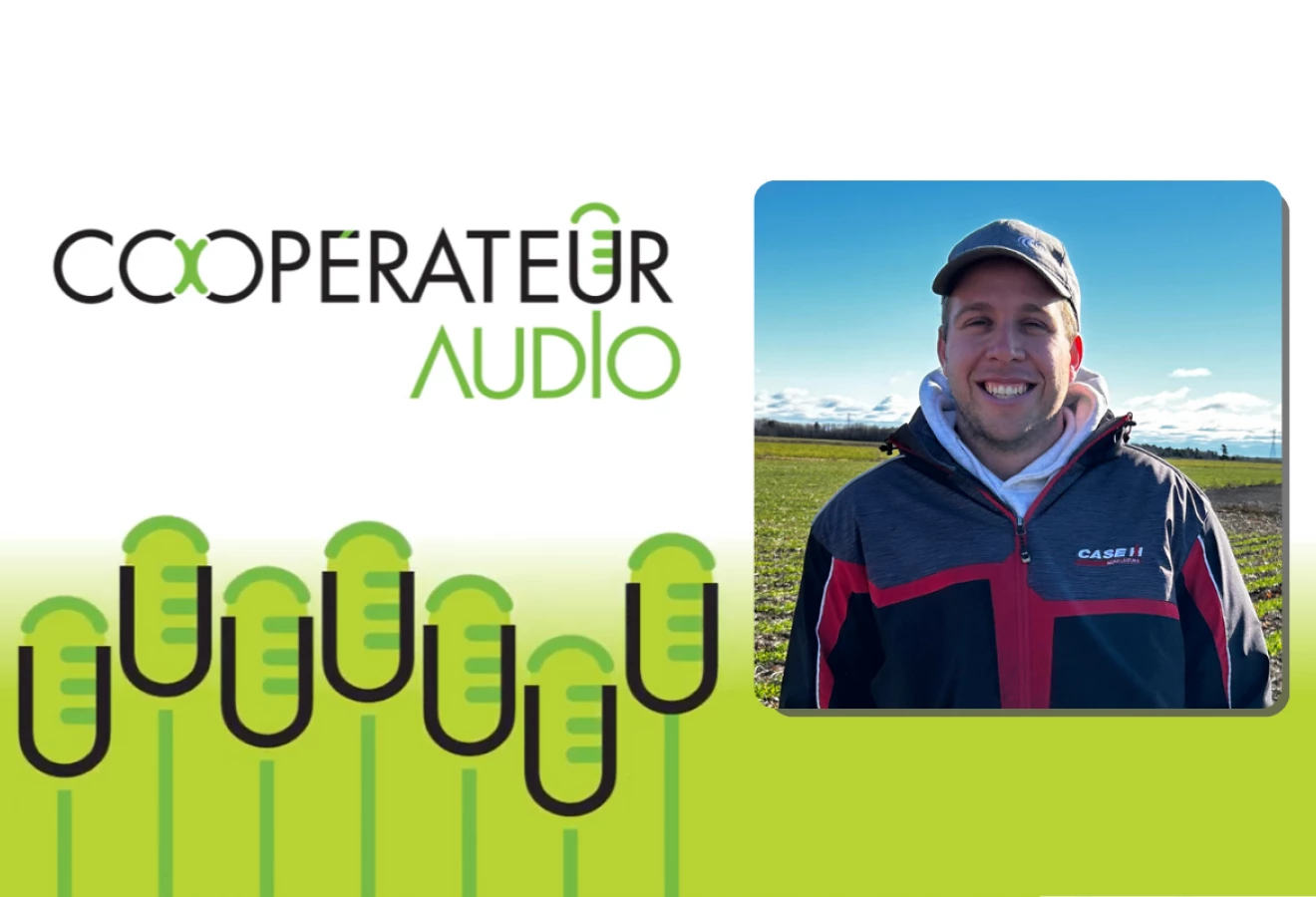 Charles Bérard et logo du Coopérateur audio