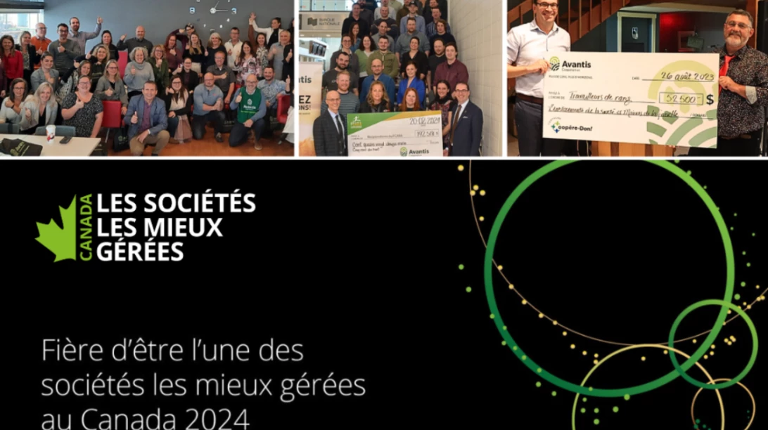 Avantis Coopérative nommée des sociétés les mieux gérées du Canada