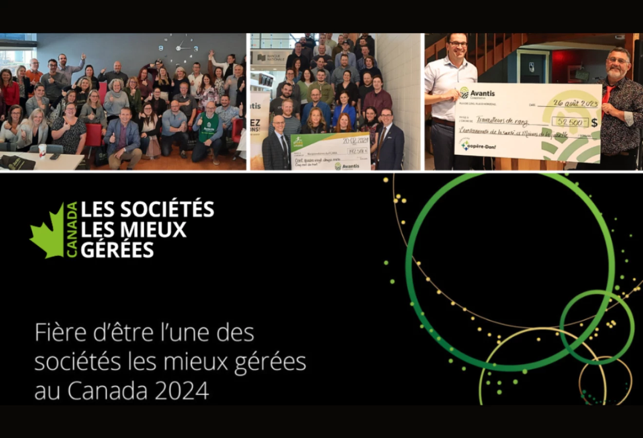 Avantis Coopérative nommée des sociétés les mieux gérées du Canada