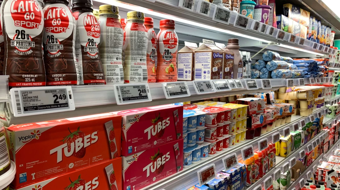 Allée des boissons à l'épicerie