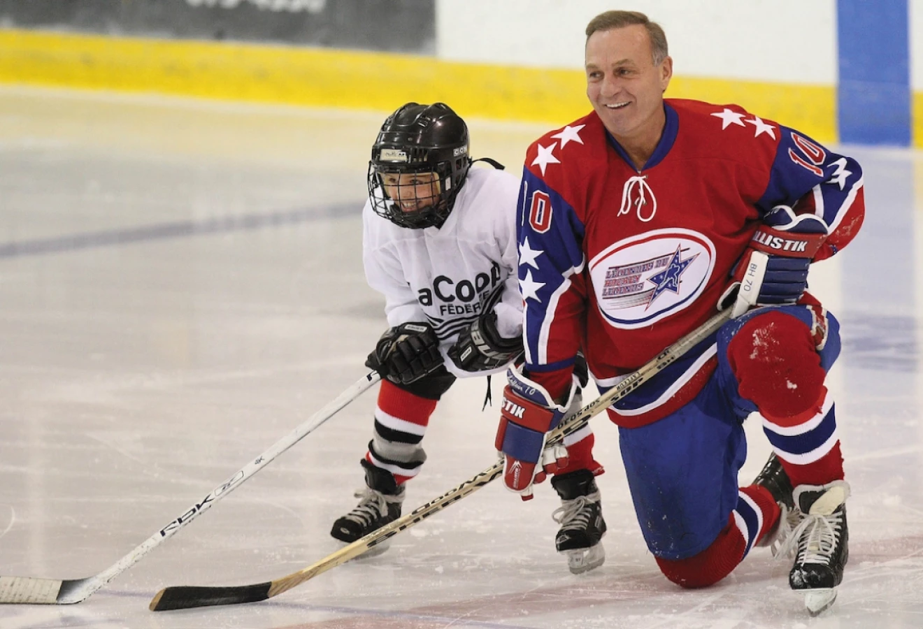 Guy Lafleur et Mathieu Marquis, tout sourire