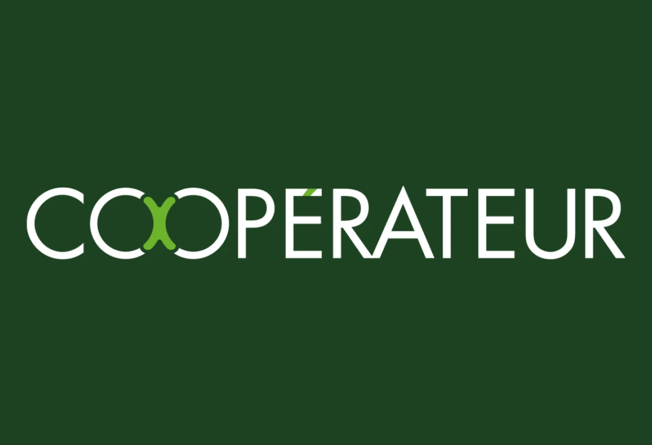 Logo blanc du Coopérateur sur fond vert