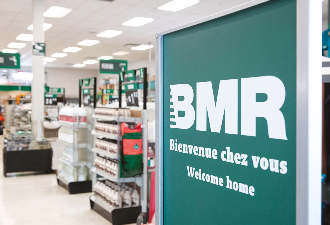 Pancarte dans un magasin BMR