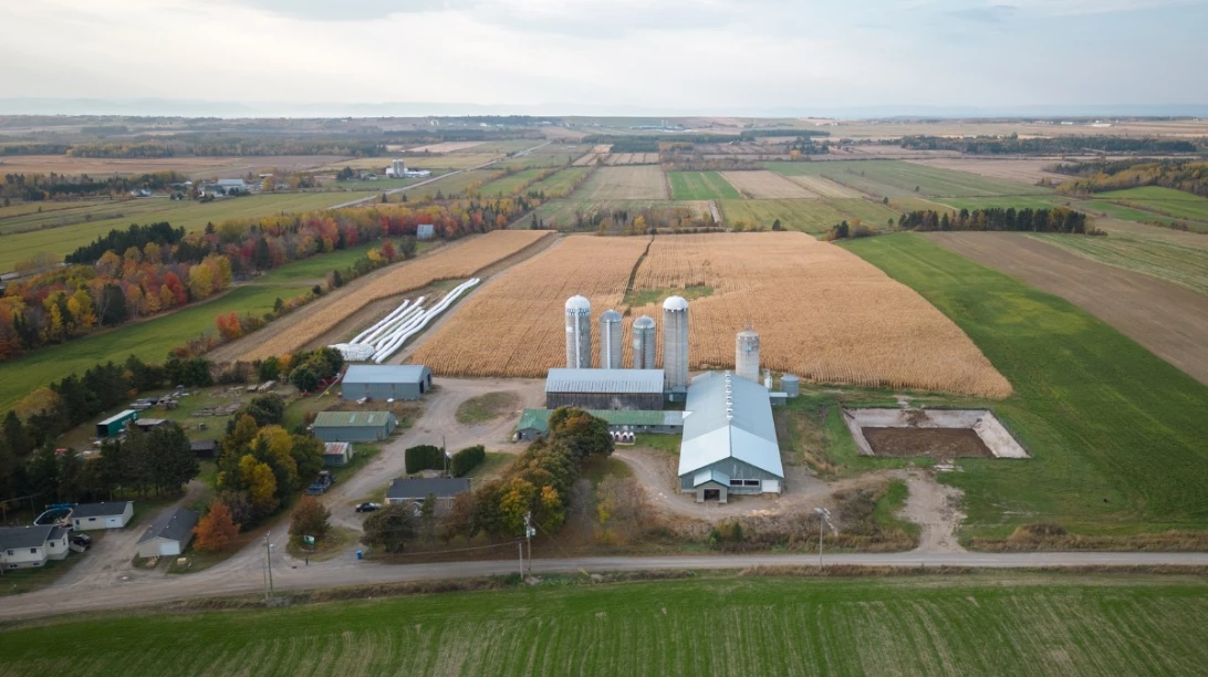 Paysage agricole vu de haut