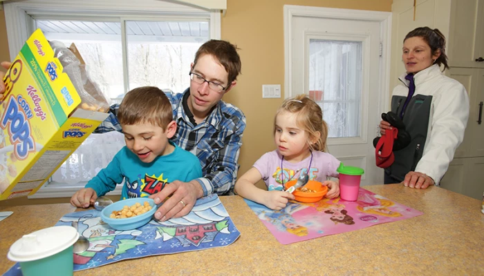 Photo de la famille de Marie-Line Patry lors d'une matinée.