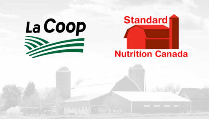 Logo de La Coop Fédérée et celui de Standard Nutrition Canada.