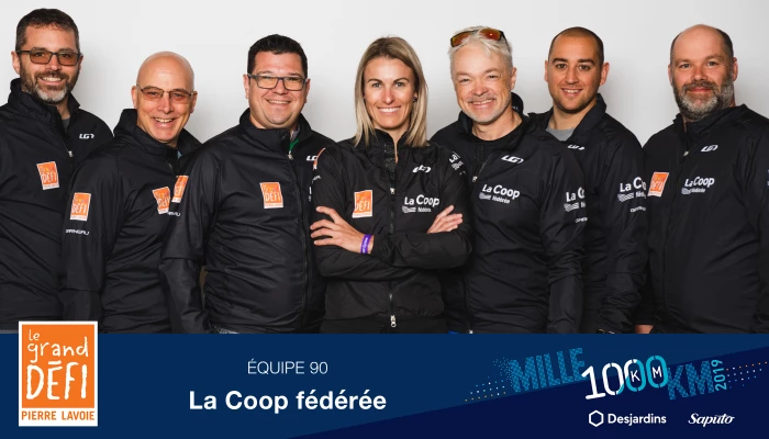 L’équipe de La Coop fédérée participant à la 11e édition du Grand défi Pierre Lavoie.