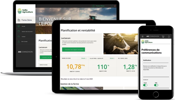Saisie d'écran de l'application AgConnexion.