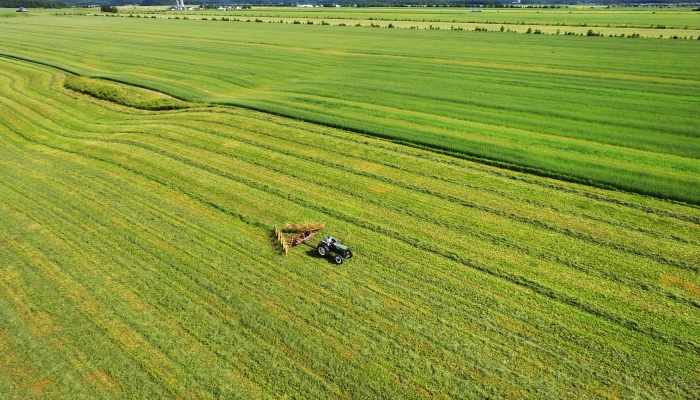 Tracteur dans un champ