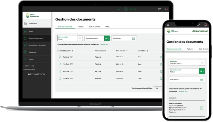 Saisie d'écran de l'AgConnexion.