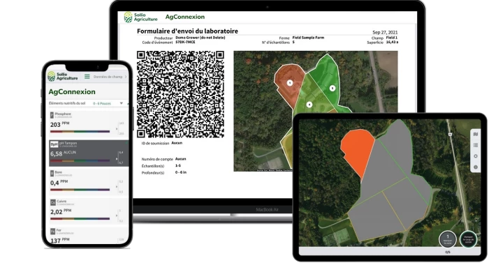 Saisie d'écran de l'AgConnexion, module Ferme intelligente.