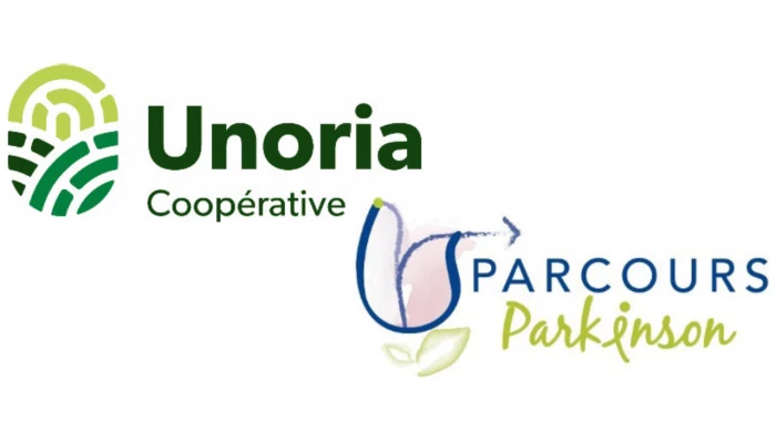 Logo d'Unoria Coopérative et du Parcours Parkinson.