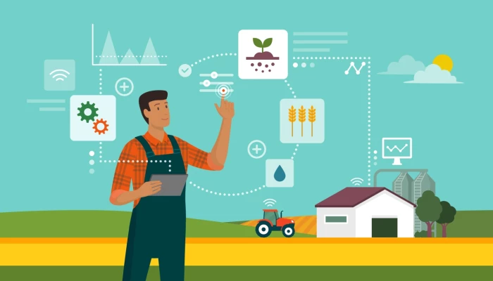 AgConnexion - Illustration d'un agriculteur dans un champ