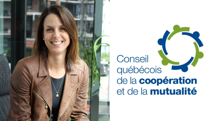 Marie-Josée Paquette et le logo du CQCM