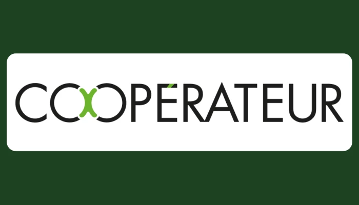 Logo du Coopérateur sur fond vert foncé