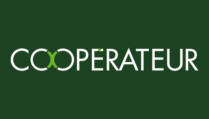Logo blanc du Coopérateur sur fond vert