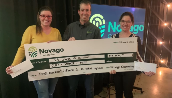 Remise de chèque Novago