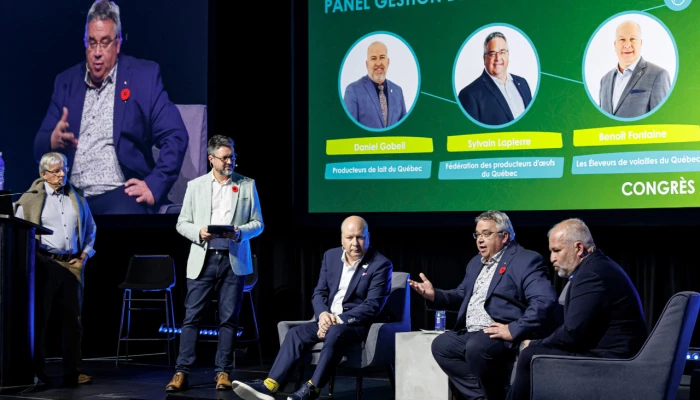 Panel de discussion sur la gestion de l'offre avec les présidents des Éleveurs de volailles, des Producteurs d’œufs et des Producteurs de lait