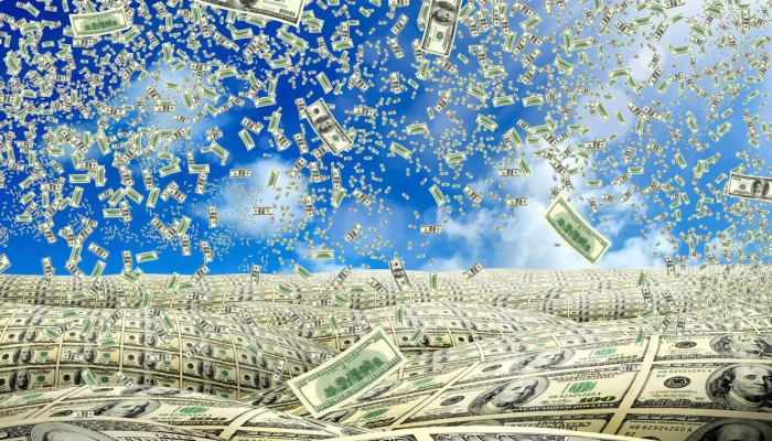 Pluie de dollars américains