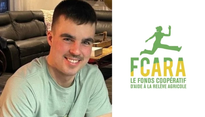Charles Hudon de la Ferme de l'Anse avec le logo du FCARA