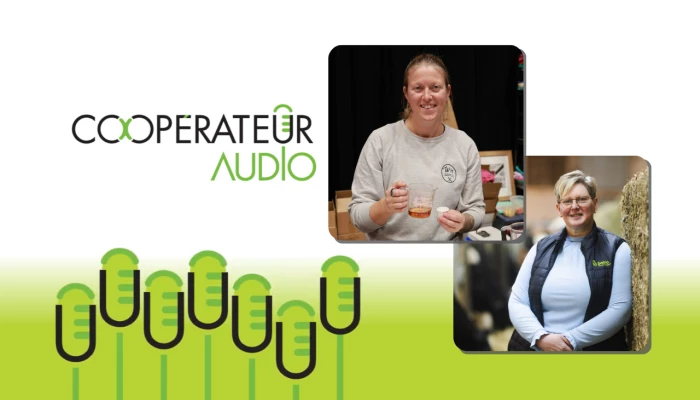 Visuel pour l'épisode du Coopérateur audio sur les agricultrices dans les conseils d'administration