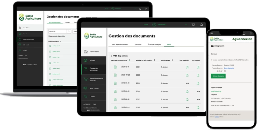 Portail AgConnexion pour la gestion des PAEF sur toutes les plateformes