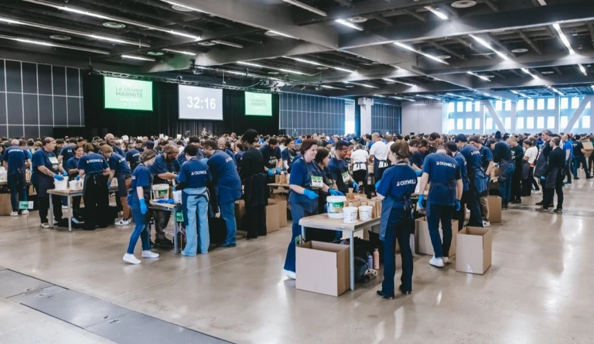 Équipes en action lors de la Grande Marmite