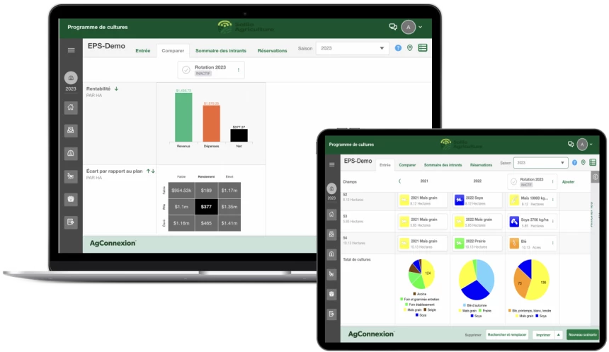 Capture AgConnexion du Programme de culture