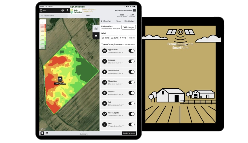 Interface de l'application AgConnexion.