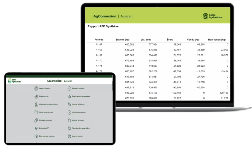 Module Aviscan dans l'application AgConnexion.