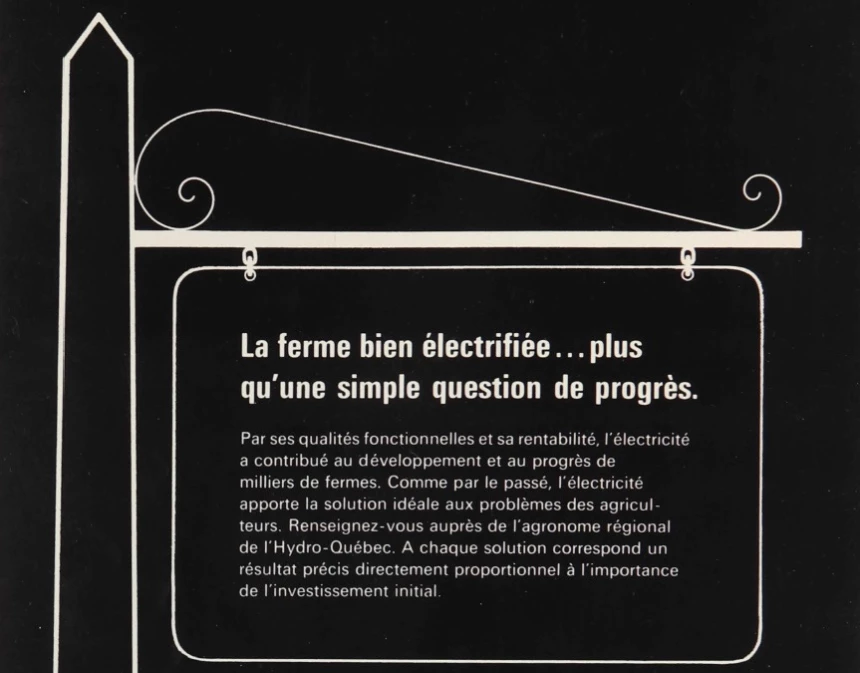 Publicité d'Hydro-Québec datant de 1972.
