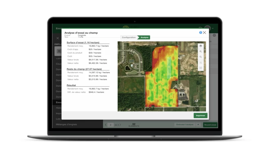 Outil Ferme intelligente dans l'application AgConnexion.