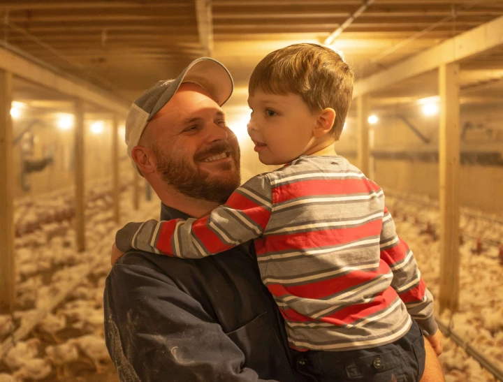 Père et fils à la Ferme Avicole Brybec